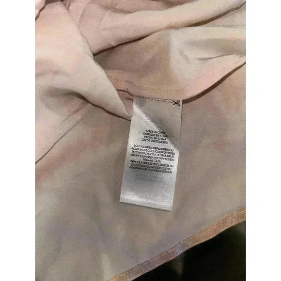 NEW Polo Ralph Lauren Rily 100% Silk Tie Collar Maxi Dress Peach Dye - Picture 8 of 8